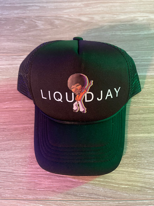 A written Liquid Jay Trucker Hat